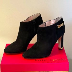 NWT Black Suede Kate Spade Booties